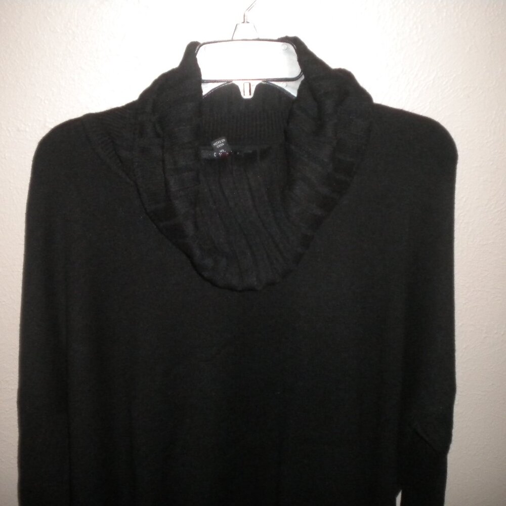 Cyrus Womens XL Black Soft 3/4 Sleeve Cowl Neck Sweater NWT - Picture 3 of 4
